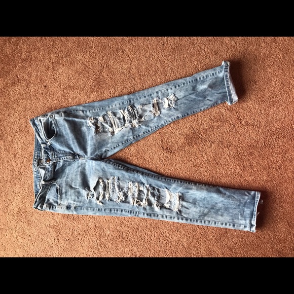 American Eagle Super Stretch distress cropped jean - Picture 2 of 4